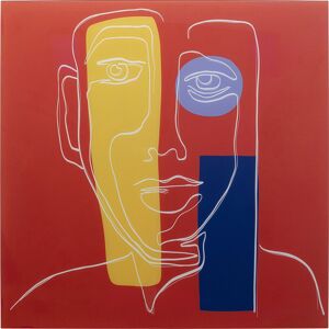 Kare Design Cuadro facial abstracto con fondo rojo en video 100x100cm
