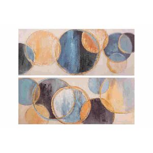 Adda Home Set de 2 lienzos naranja de madera 150x3x60cm