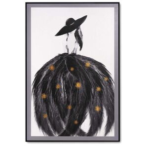 Koketto Home Cuadro figurativo vestido de plumas negros 120x80