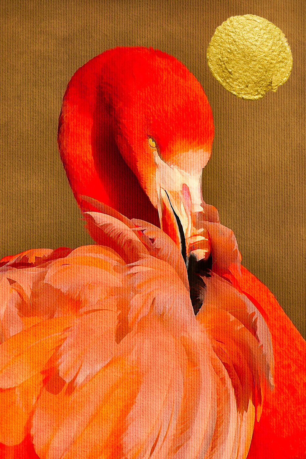 Hexoa Cuadro de animales flamencos impresión sobre lienzo 60x90cm