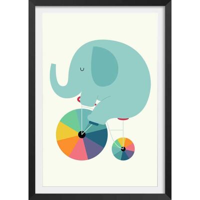 Hexoa Póster de círculo de elefante con marco negro 40x60cm Hexoa Póster de círculo de elefante con marco negro 40x60cm
