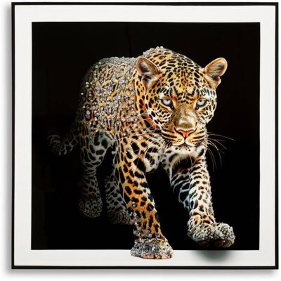 Mauro Ferretti Cuadro jaguar sobre lienzo lacado con marco 82x4x82 cm Mauro Ferretti Cuadro jaguar sobre lienzo lacado con marco 82x4x82 cm