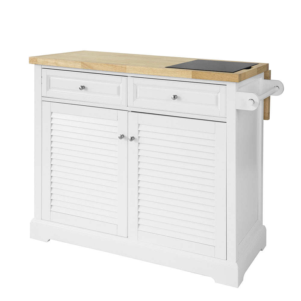 SoBuy Carrito de cocina con tablero extensible mdf blanco