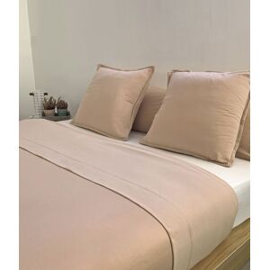 SI·SOM·DOS Sábana de punto 100% algodón cobre para cama de 135 cm con almohada