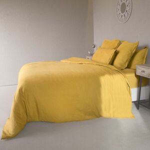 Febronie Funda nórdica lino lavado 200x200 amarillo mostaza