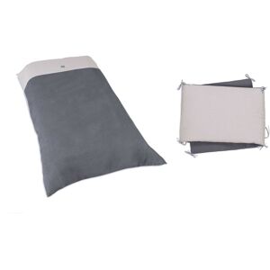 Alondra Set nórdico y protector gris marengo para cuna de 70x140 cm