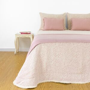 Casa da Laura Edredón rosa palo flecos 100% algodón 300 gr/m2 280x260 cm