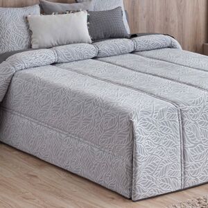 Confecciones Paula Edredón confort acolchado relleno 200 gr hojas gris cama 135 cm