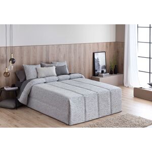 Confecciones Paula Edredón confort acolchado relleno 200 gr hojas gris cama 90 cm