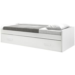 MueMue Cama + elevable aglomerado blanco sin somier y colchones 105/90 cm