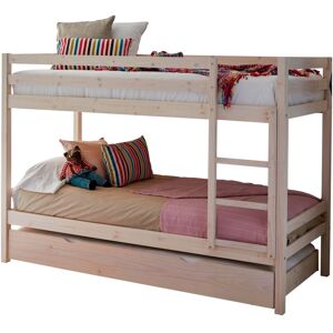 MueMue Litera + cama de arrastre madera blanco lavado 90x190cm