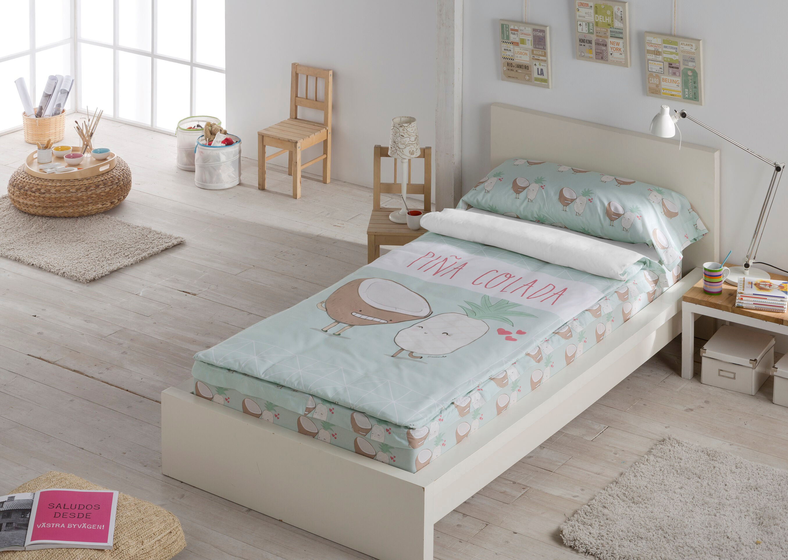 Confecciones Paula Saco Nordico Infantil Cremallera 100% Algodón sin Relleno Cama 90 cm