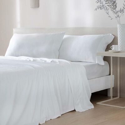 Cotton Artean Juego de sábanas Bambú 100% orgánico Blanco 280x260 Cama de 200 Cotton Artean Juego de sábanas Bambú 100% orgánico Blanco 280x260 Cama de 200