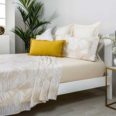 Cotton Artean Juego de sábanas 100% algodón orgánico beige 280x260 Cama 200 Cotton Artean Juego de sábanas 100% algodón orgánico beige 280x260 Cama 200