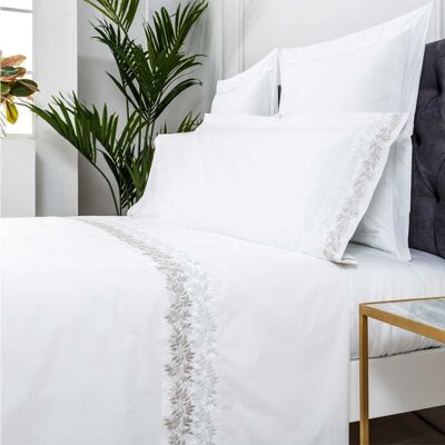 Cotton Artean Juego de sábanas bordadas algodón 200 hilos blanco 250x260 Cama 160 Cotton Artean Juego de sábanas bordadas algodón 200 hilos blanco 250x260 Cama 160