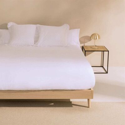 Textura Interiors Funda nórdica de algodón percal bordado color blanco. Cama 135-140cm Textura Interiors Funda nórdica de algodón percal bordado color blanco. Cama 135-140cm