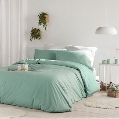 Naf Naf Funda nórdica lisa 100% algodón 240x220 cm verde agua Naf Naf Funda nórdica lisa 100% algodón 240x220 cm verde agua