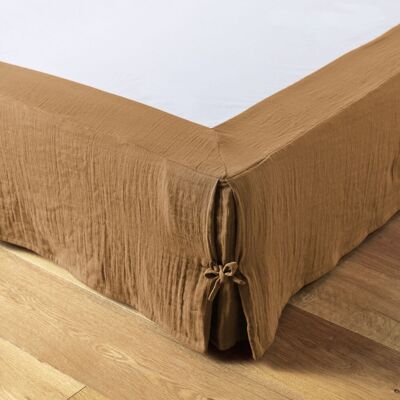 Housse De Rêve - Cache sommier 180x200 - Camel - 100% gasa de algodón - Bed base cover Housse De Rêve - Cache sommier 180x200 - Camel - 100% gasa de algodón - Bed base cover