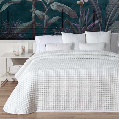 Manterol Colcha cubrecama jacquard reversible gofre blanco cama 180cm Manterol Colcha cubrecama jacquard reversible gofre blanco cama 180cm