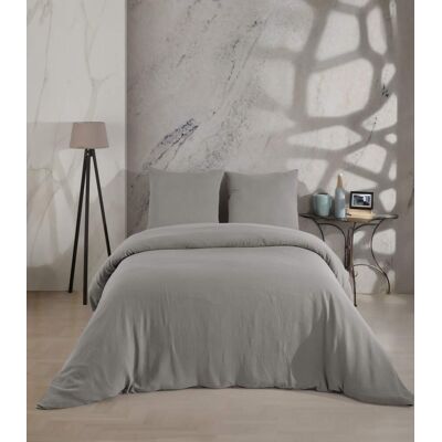 Blanc Avenue Juego de funda de edredón 240x220 cm+ 2 fa de gasa de algodón-gris Blanc Avenue Juego de funda de edredón 240x220 cm+ 2 fa de gasa de algodón-gris