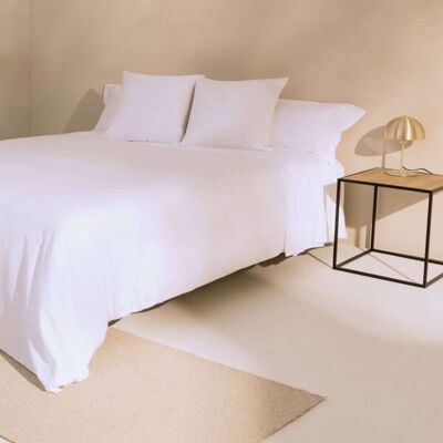 Textura Interiors Funda nórdica de algodón satén 300 hilos color blanco. Cama 150-160cm Textura Interiors Funda nórdica de algodón satén 300 hilos color blanco. Cama 150-160cm