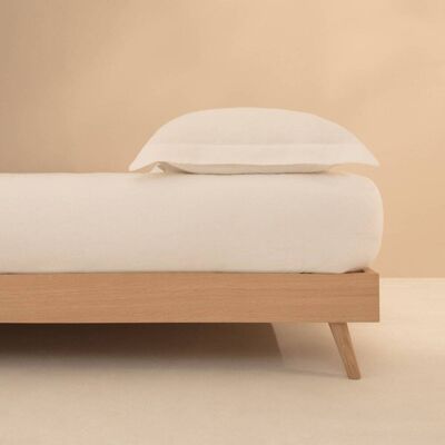 Textura Interiors Sábana bajera de lino ajustable color blanco. Cama 180-200cm Textura Interiors Sábana bajera de lino ajustable color blanco. Cama 180-200cm