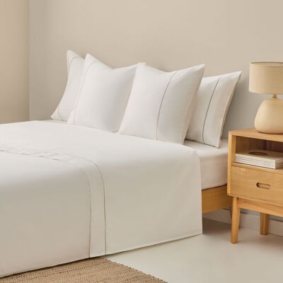 Textura Interiors Sábana de algodón satén 800 hilos color blanco. Cama 150-160cm Textura Interiors Sábana de algodón satén 800 hilos color blanco. Cama 150-160cm