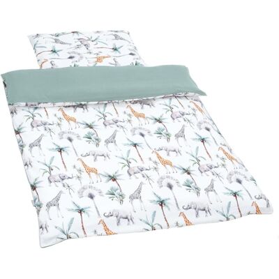 Sevira Kids Edredón y almohada infantil reversible de gasa de algodón pátina verdo Sevira Kids Edredón y almohada infantil reversible de gasa de algodón pátina verdo