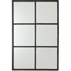 Kenay Home Espejo de pared madera negro 90 cm x 60 cm