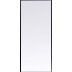 Kare Design Espejo de pared de aluminio laqueado negro 180x60cm