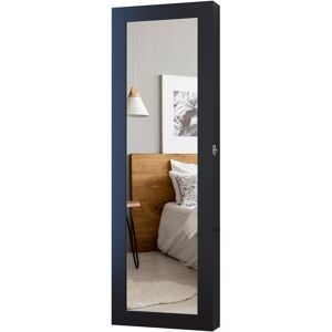 Homcom Espejo joyero de pared color negro 37 x 9.5 x 112 cm