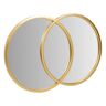 Wanderlust deco Espejo de pared doble circunferencia Dorado