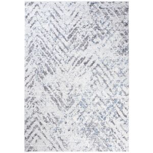 Tapiso Alfombra de salón gris crema vintage zigzags suave 250 x 350 cm
