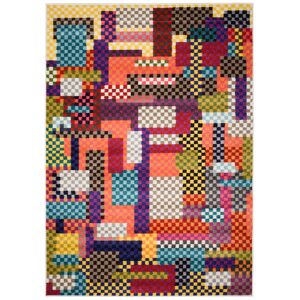 Tapiso Alfombra para salón multicolor geométrica abstracta fina 200x300