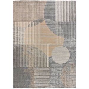 Atticgo Alfombra abstracta en gris y beige, 133X190 cm