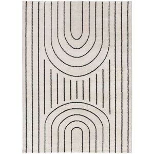 Atticgo Alfombra estilo escandinavo con relieve en blanco, 140X200 cm