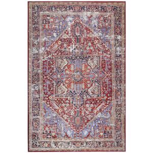 Homie Living Alfombra de pelo corto, vintage oriental, multicolor rojo 160x230