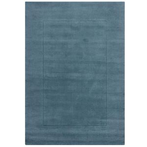 Novatrend Alfombra de lana lisa salón azul 160x230 cm