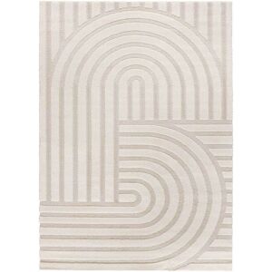 Atticgo Alfombra con relieve de estilo escandinavo en blanco, 160x230 cm