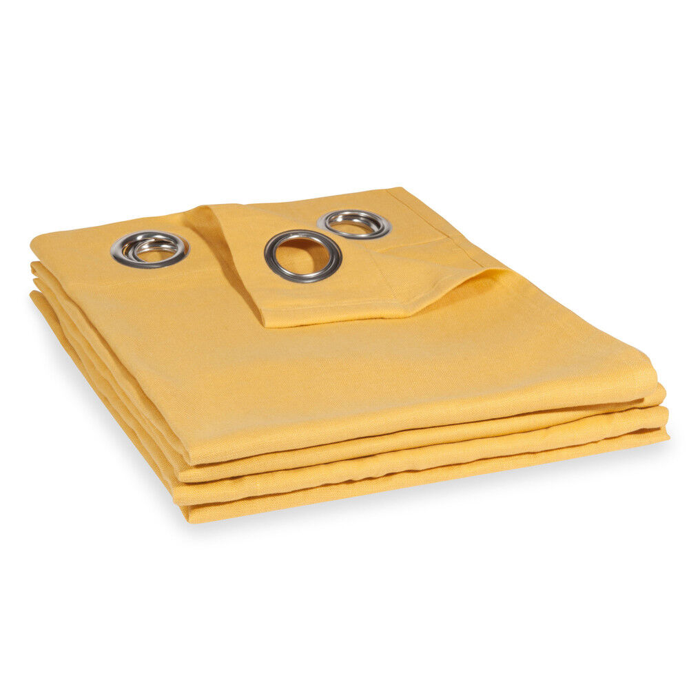 Maisons du Monde Cortina de lino lavado amarillo 130x300 - la unidad