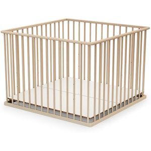 Webaby Parque infantil de madera en madera haya cruda 100 x 100 cm