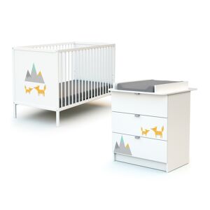 Webaby Cama y cambiador para la habitación del bebé renard en madera