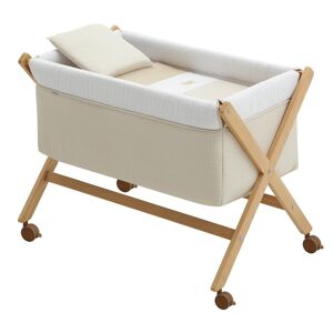 Cambrass Minicuna Tijera Madera bebé con vestidura algodón Beige 55x87x74 cm