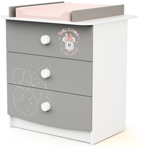 AT4 Cambiador de 3 cajones disney letters minnie en madera gris