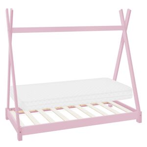 ML-Design Cama infantil tipi rosa pino con colchón oeko-tex 70x140 cm