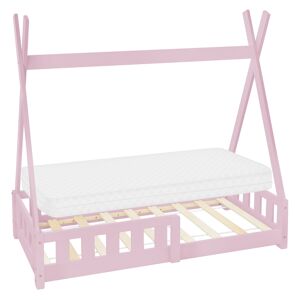 ML-Design Cama infantil tipi rosa con colchón espuma fría 70x140 cm
