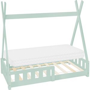 ML-Design Cama infantil tipi verde menta colchón espuma fría 70x140 cm