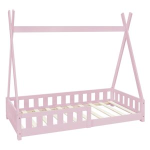 ML-Design Cama infantil tipi rosa con colchón de espuma fría 80x160 cm