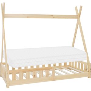 ML-Design Cama infantil tipi natural con colchón espuma fría 80x160 cm