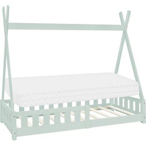 ML-Design Cama infantil tipi verde menta colchón espuma fría 80x160 cm